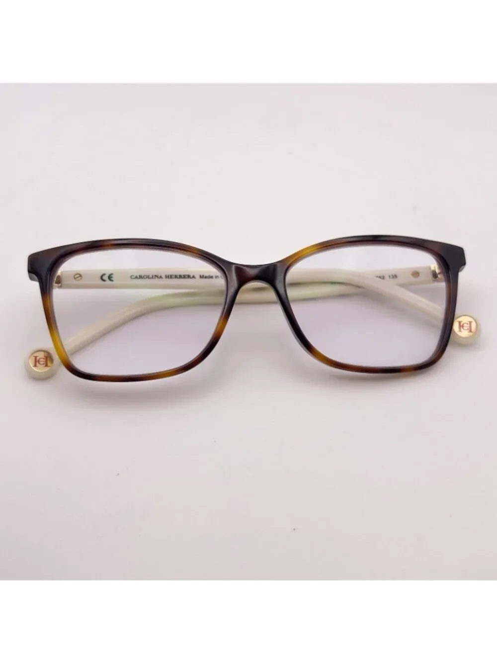 Carolina Herrera VHE895K 0752 Eyeglass Frames Polka Dot Brown Tort 51-16-135